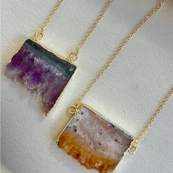 EASTON ELLE Natalie Rain Necklace 18” in Amethyst 18k gold NWT - Picture 2 of 4